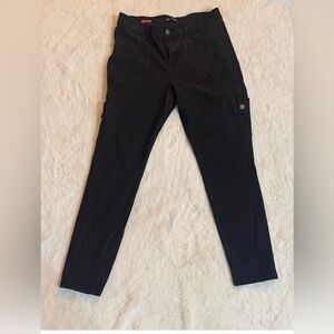 Y2K Hot Kiss Black Skinny Cargo Pants Size 13 Mid Rise Utility
